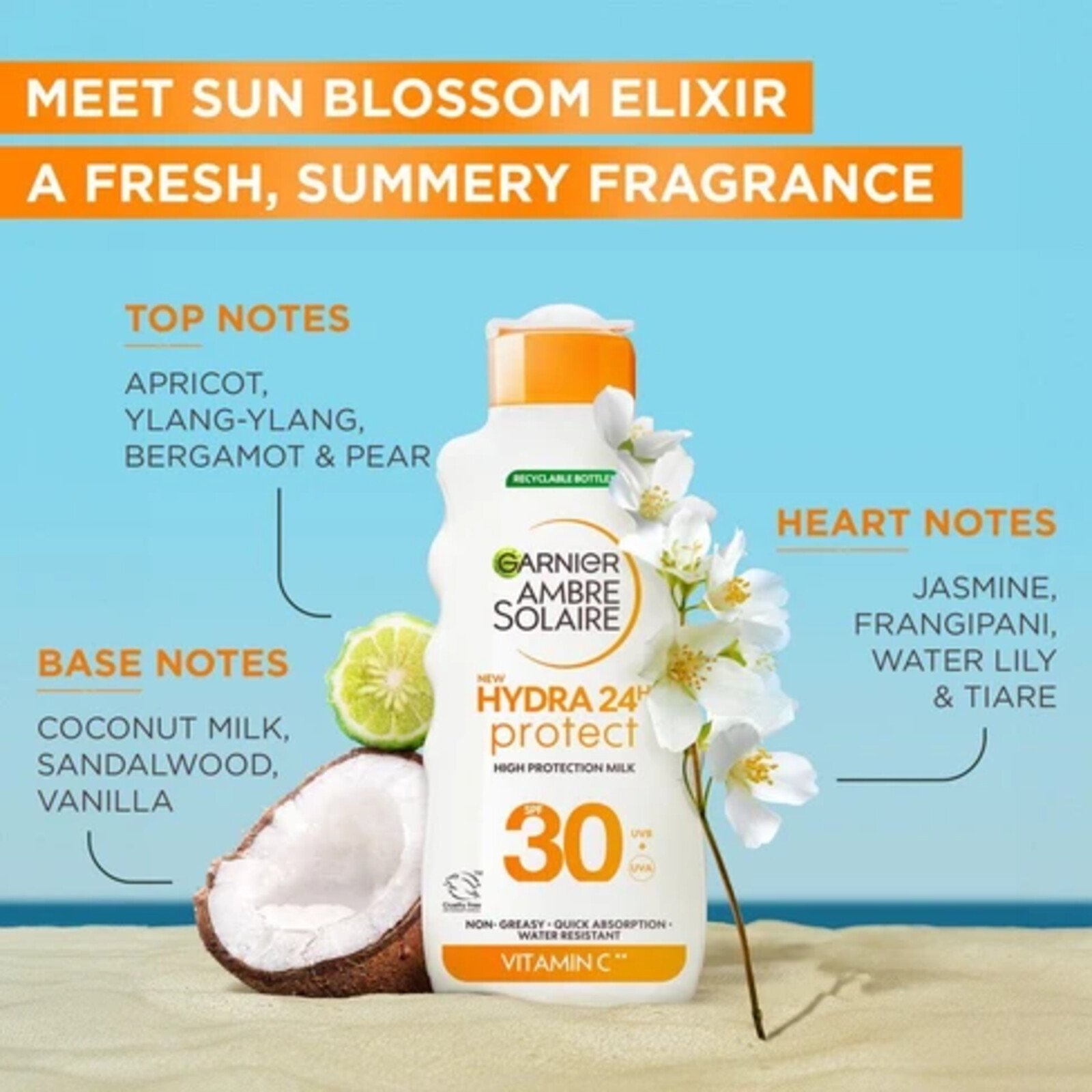 Garnier Ambre Solaire Hydra 24h Protect High Protection Milk SPF30 400ml