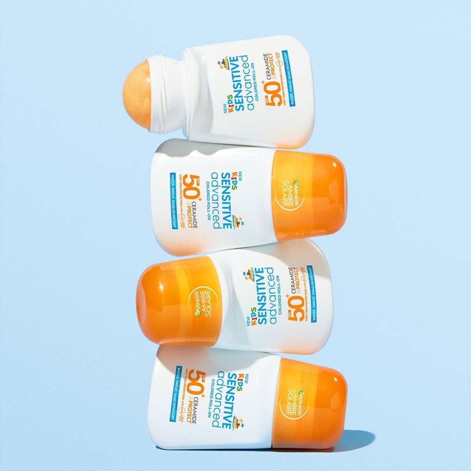 Garnier Ambre Solaire Kids Advanced Sensitive Colored Roll-On SPF50+ 50ml