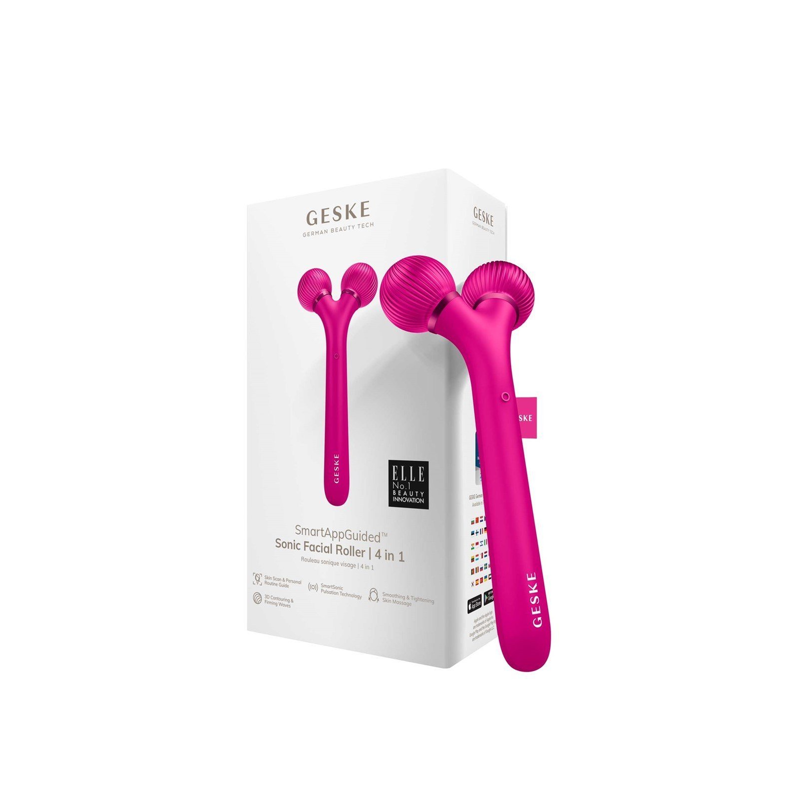 GESKE Sonic Facial Roller 4-In-1 Magenta