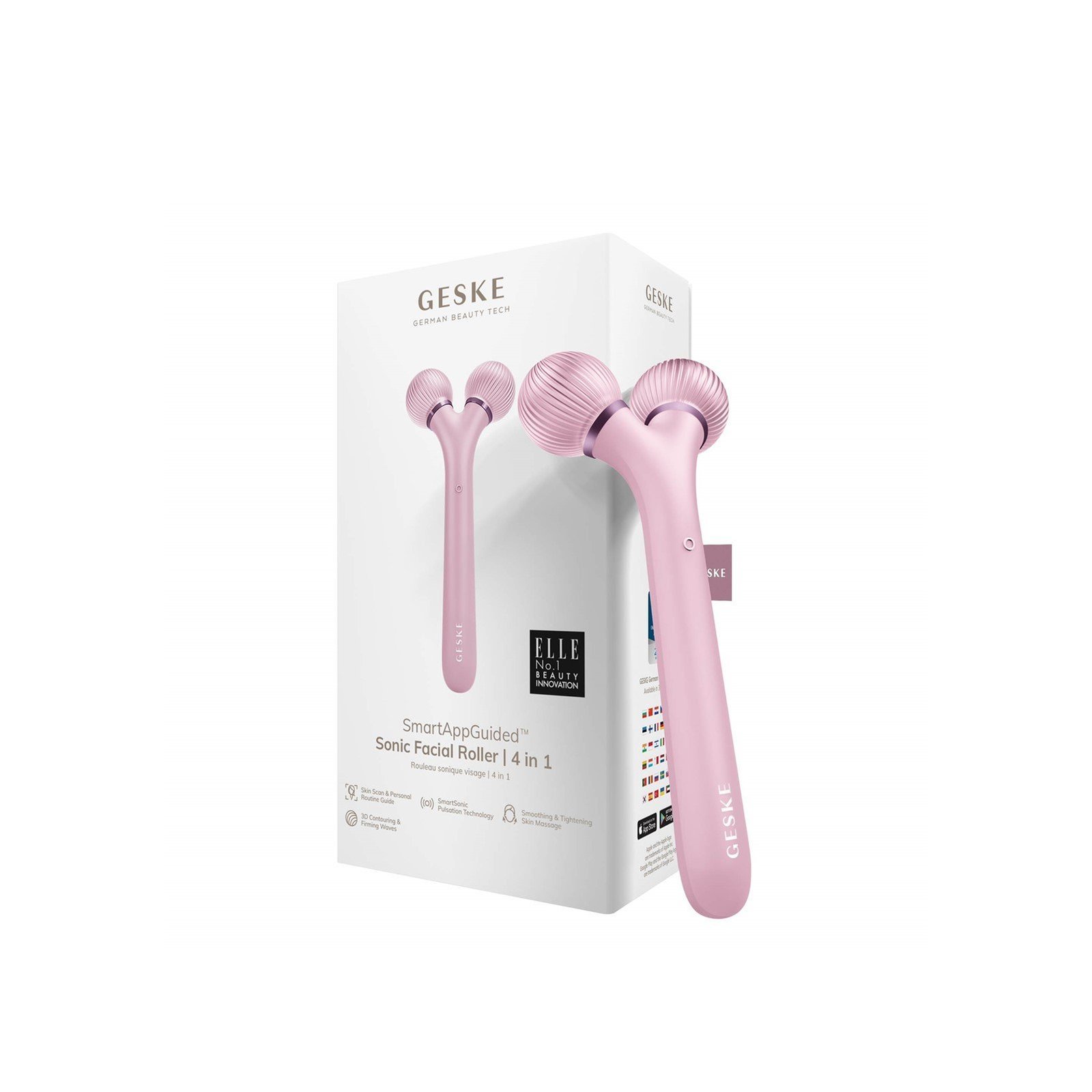 GESKE Sonic Facial Roller 4-In-1 Pink