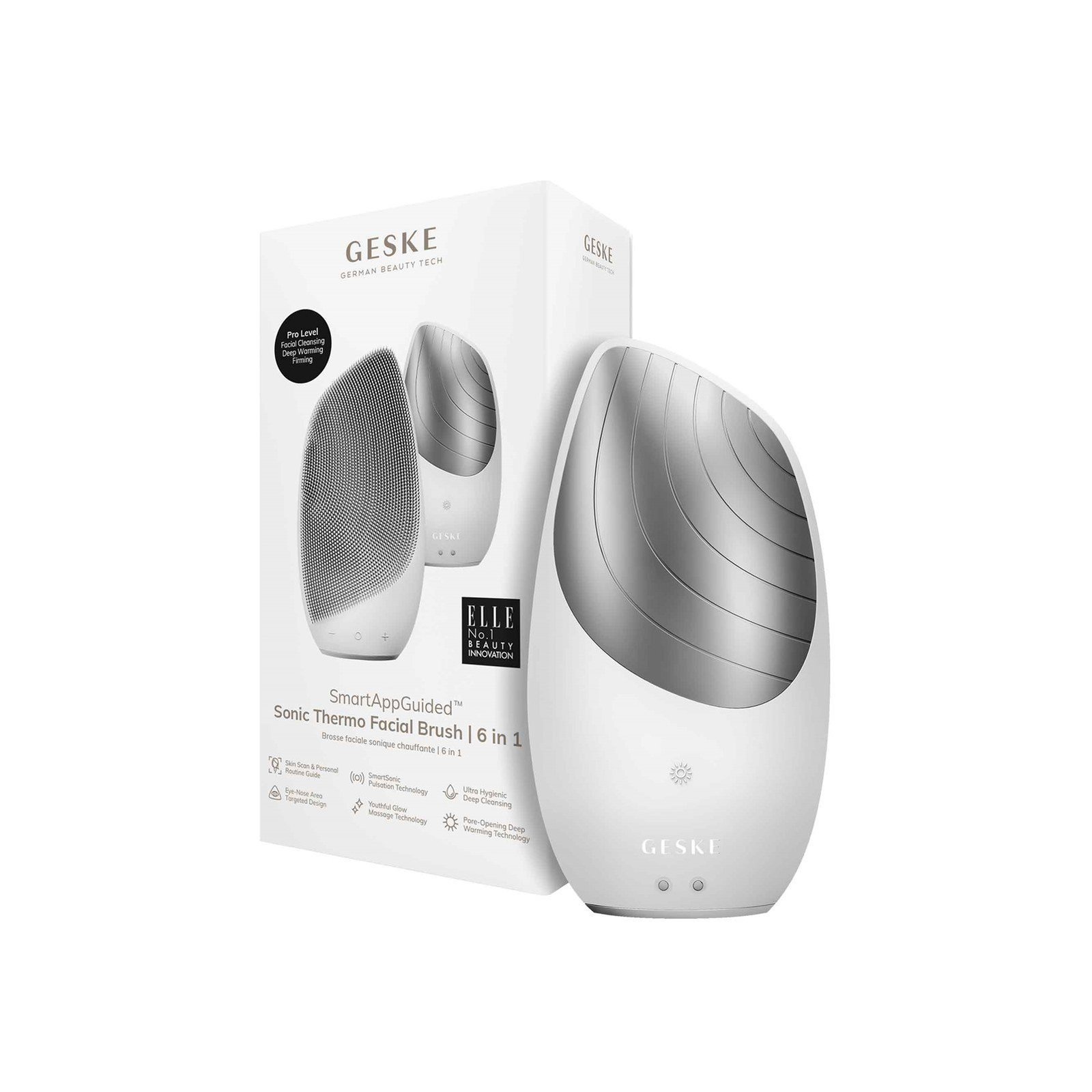 GESKE Sonic Thermo Facial Brush 6-In-1 White Qatar