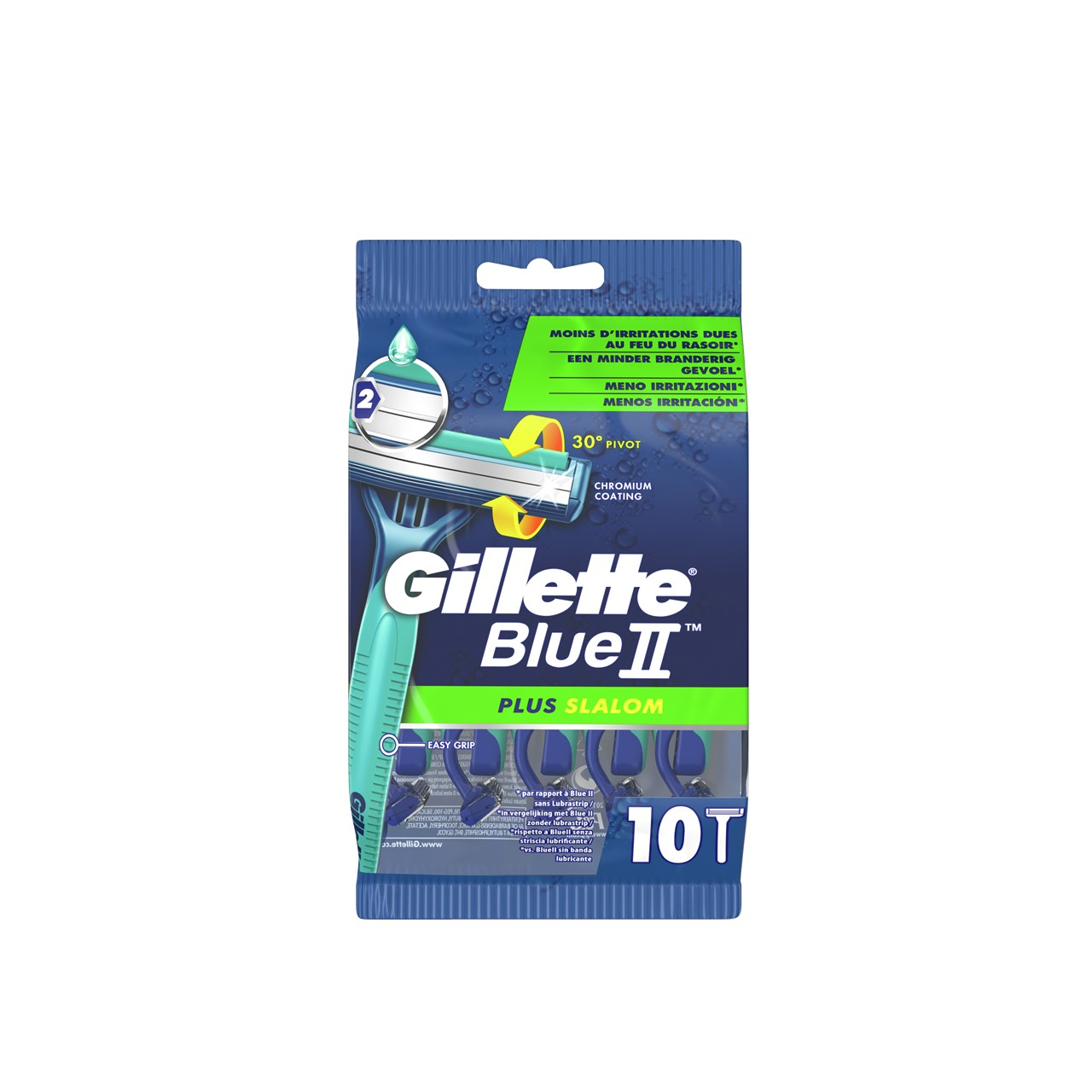 Gillette Blue II Plus Slalom Disposable Razors x10