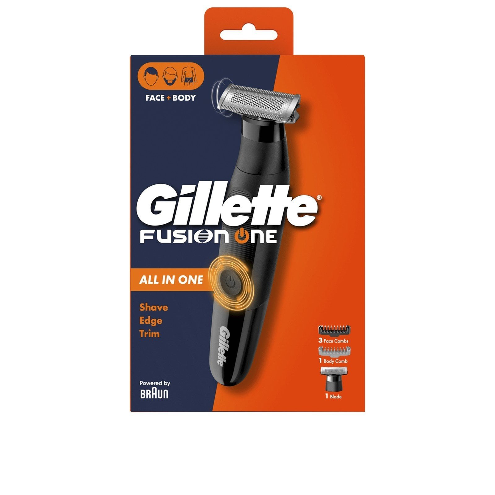 Gillette Fusion One All-in-One Face and Body Hybrid Trimmer and Shaver