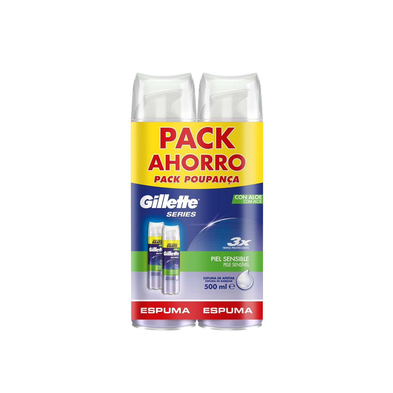 Gillette Series Sensitive Skin Shaving Foam 250ml x2 (2x8.45floz)