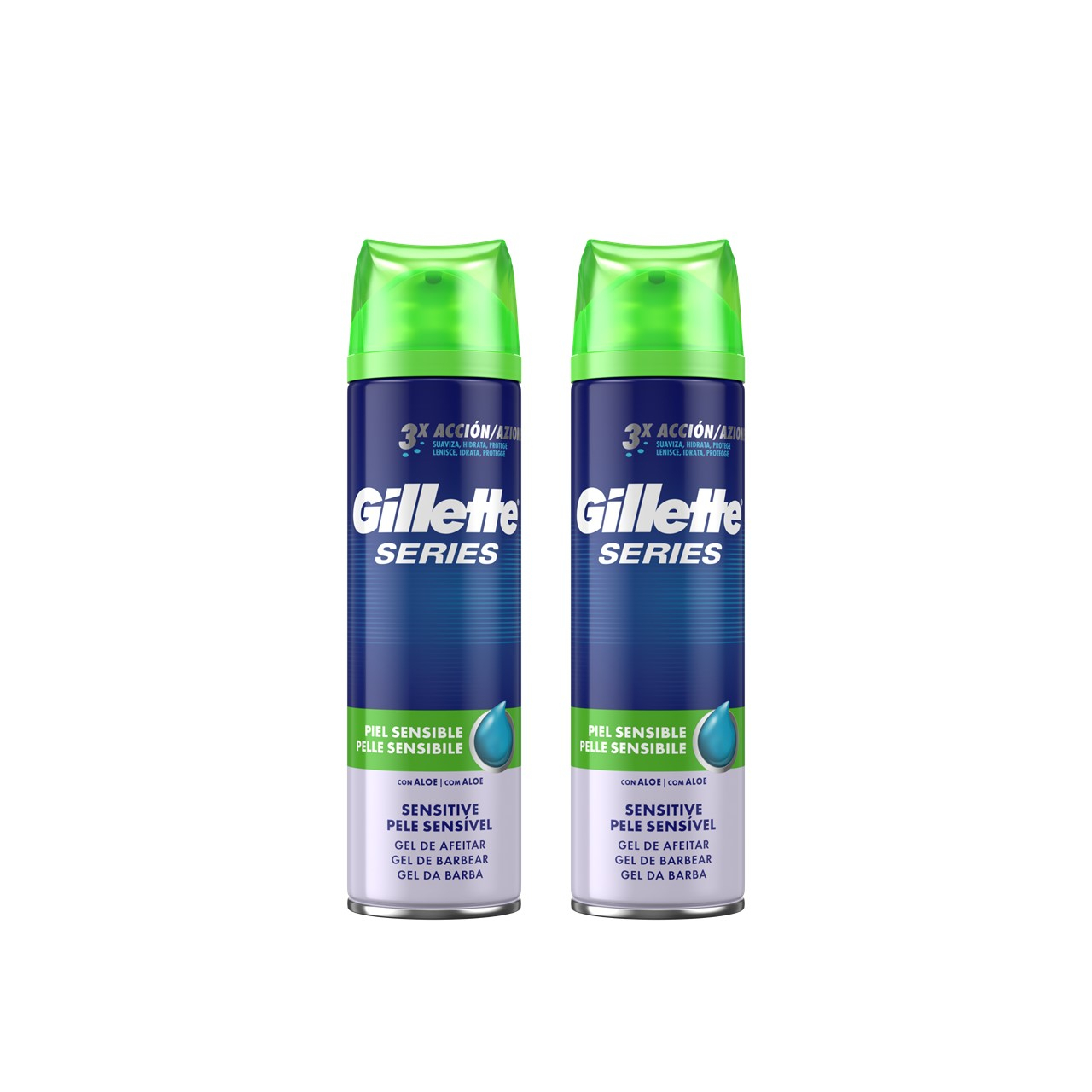 Gillette Series Sensitive Skin Shaving Gel 200ml x2 (2x6.76fl oz)