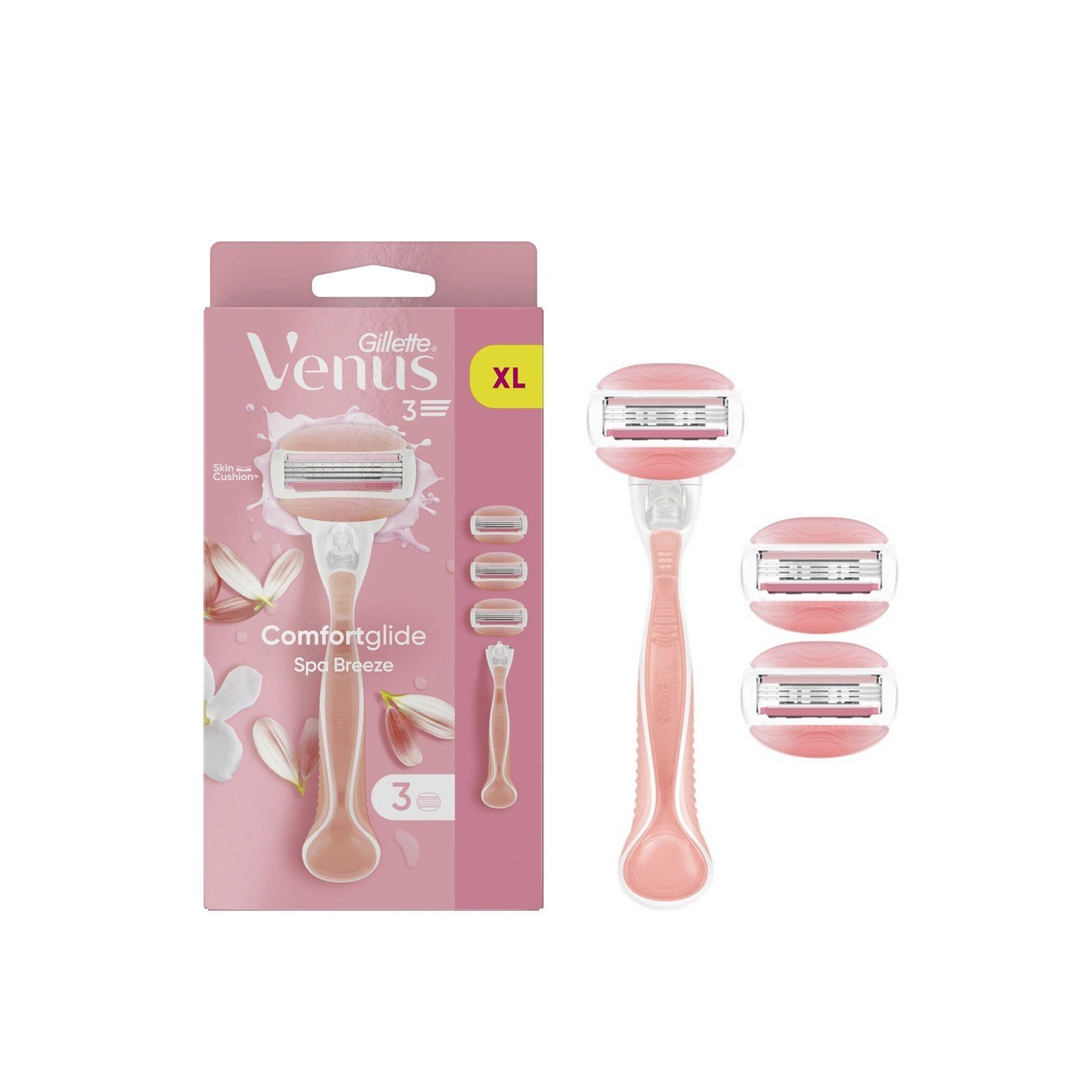 Gillette Venus Comfortglide Spa Breeze Razor + 3 Refill Blades