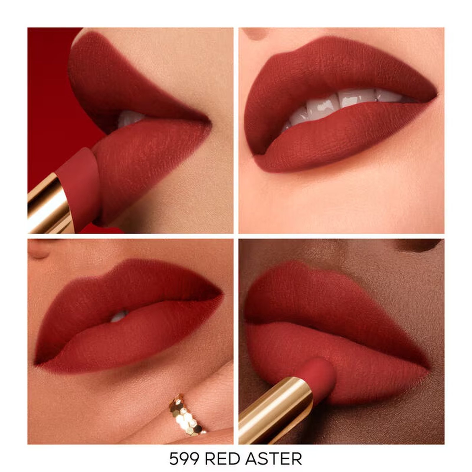 Guerlain KissKiss Honey-Infused Intense Lipstick 599 Red Aster 1.85g