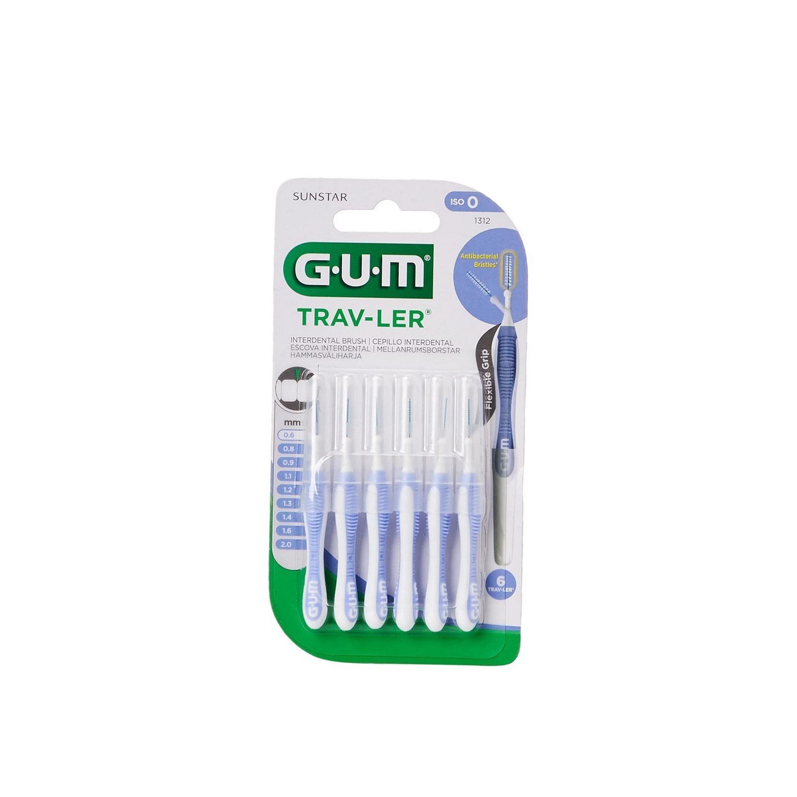 GUM Trav-Ler Interdental Brush ISO 0 x6