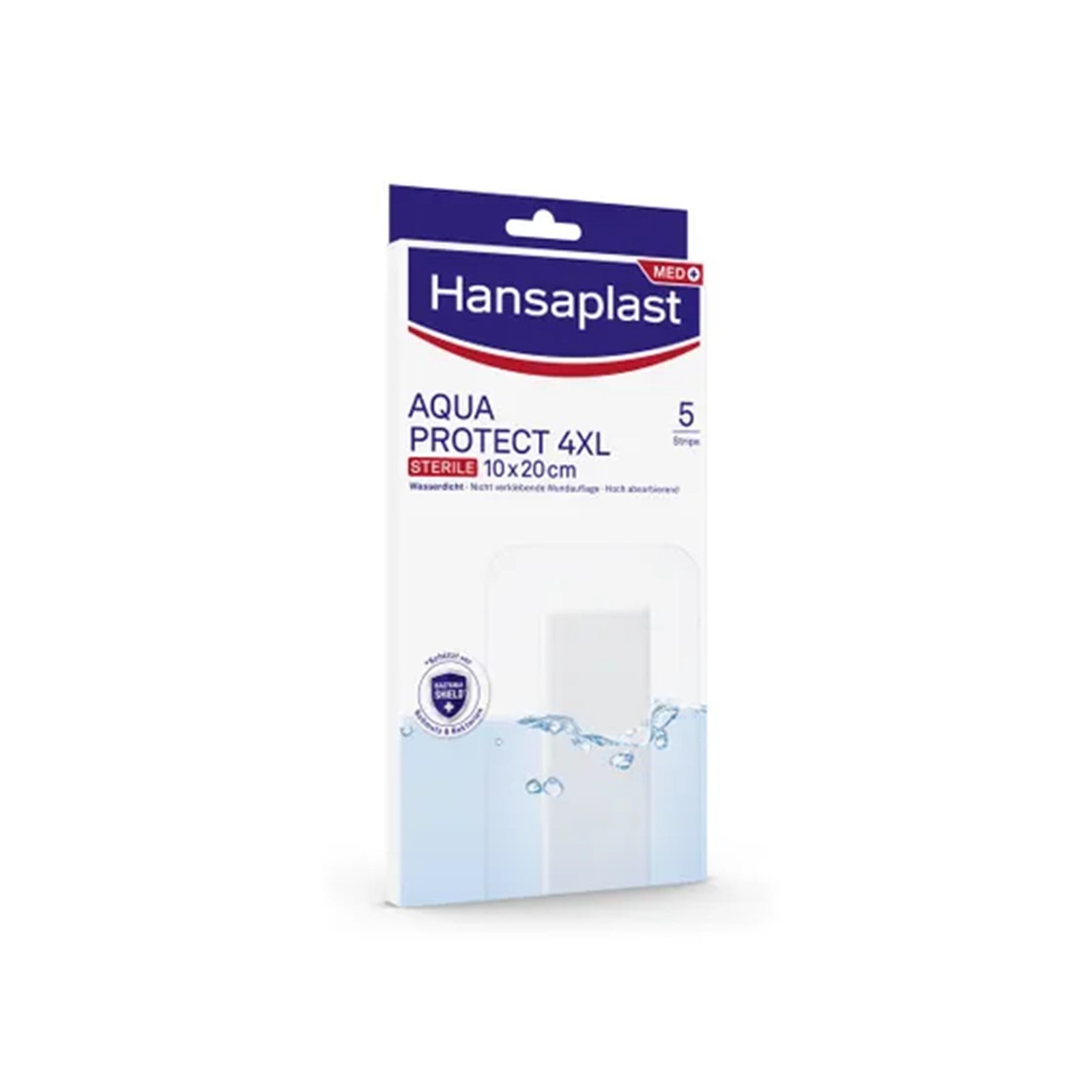 Hansaplast Med+ Aqua Protect 4XL Sterile Plasters x5