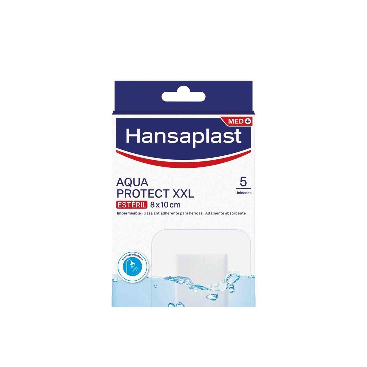Hansaplast Med+ Aqua Protect XXL Sterile Waterproof Wound Plasters x5
