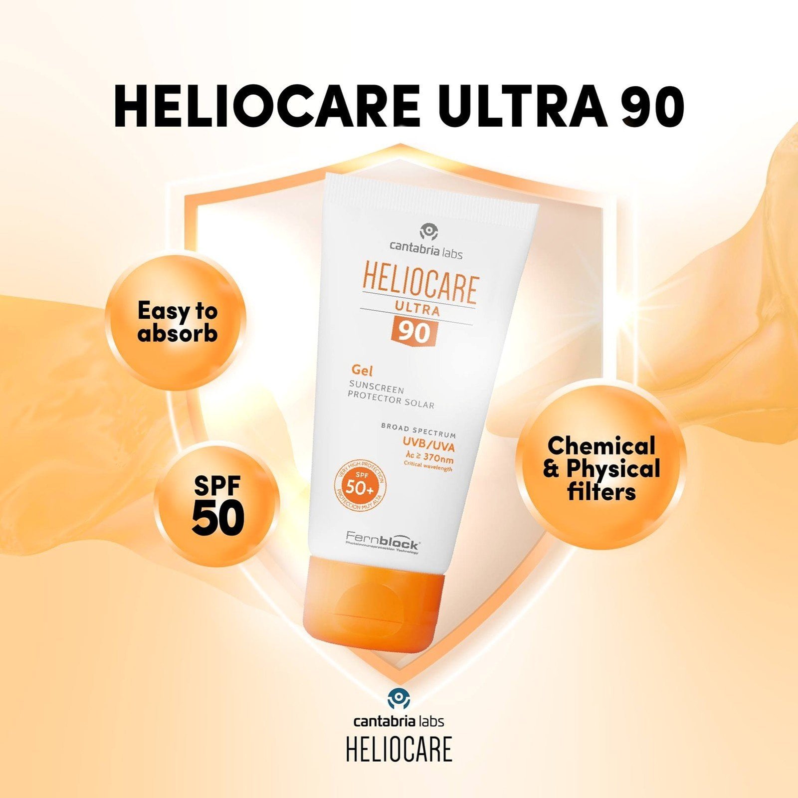Heliocare Ultra 90 Gel SPF50+ Sunscreen 50ml