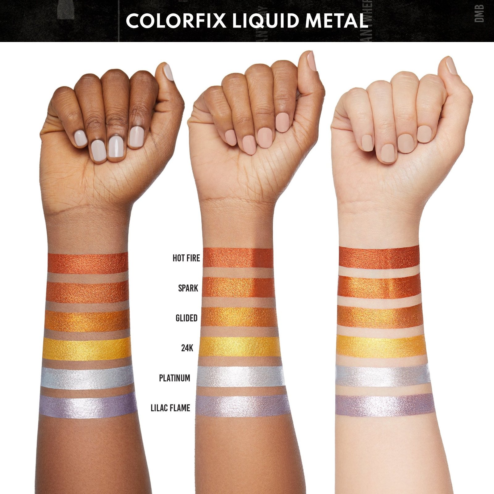 Danessa Myricks Beauty Colorfix Liquid Metals Waterproof Metallic Liquid Pigment Hot Fire 10ml