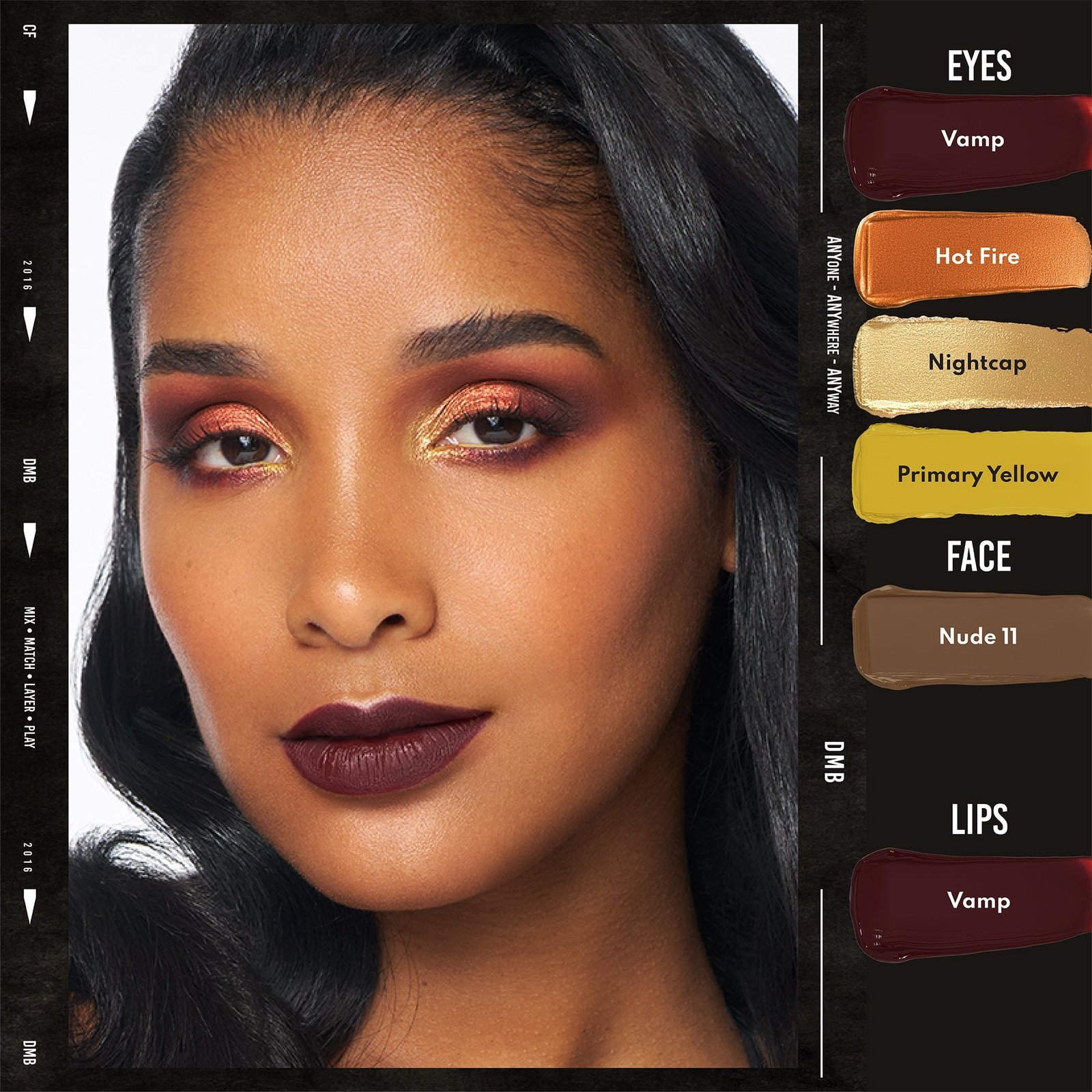 Danessa Myricks Beauty Colorfix Liquid Metals Waterproof Metallic Liquid Pigment Hot Fire 10ml