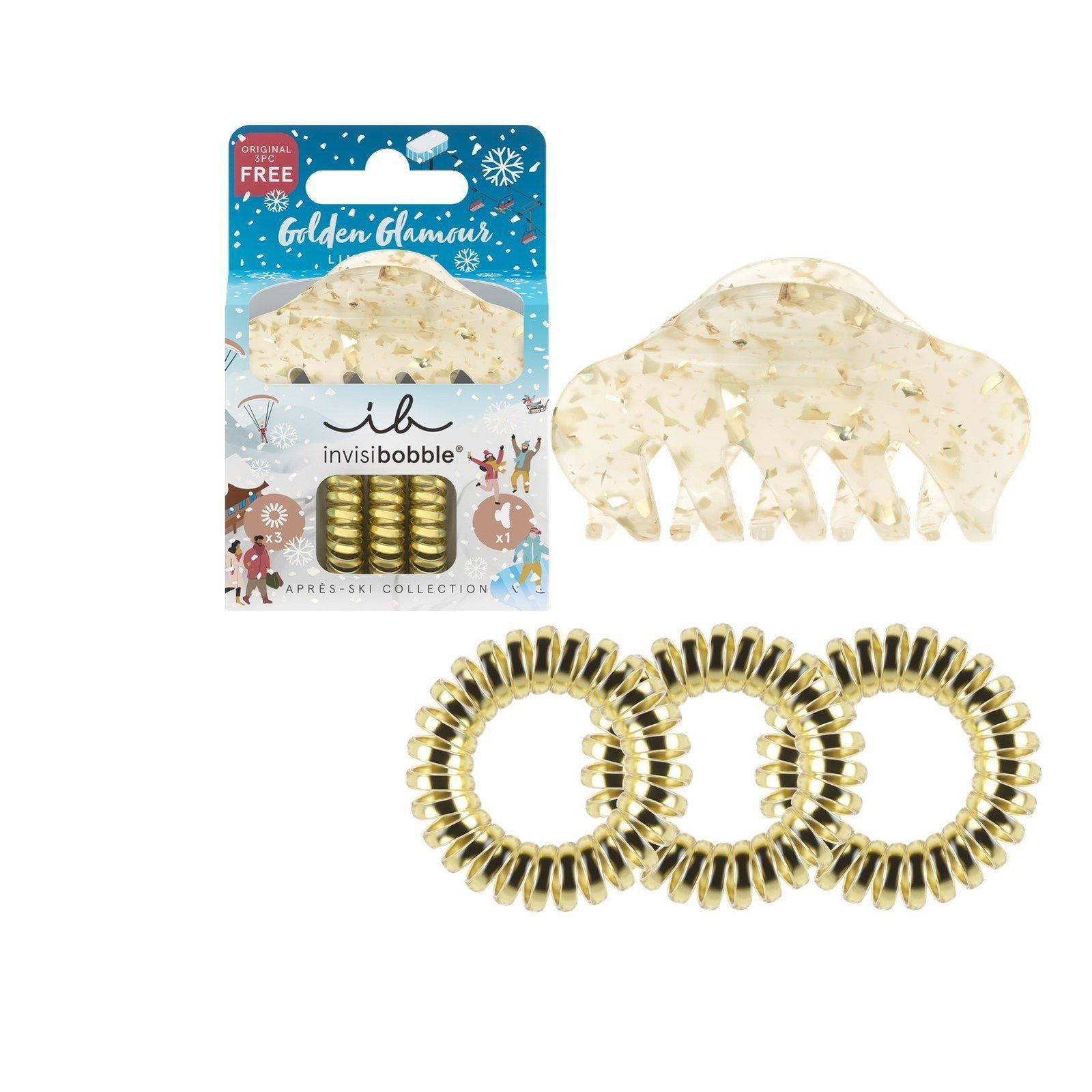 invisibobble Golden Glamour Après Ski 24K Gold Set