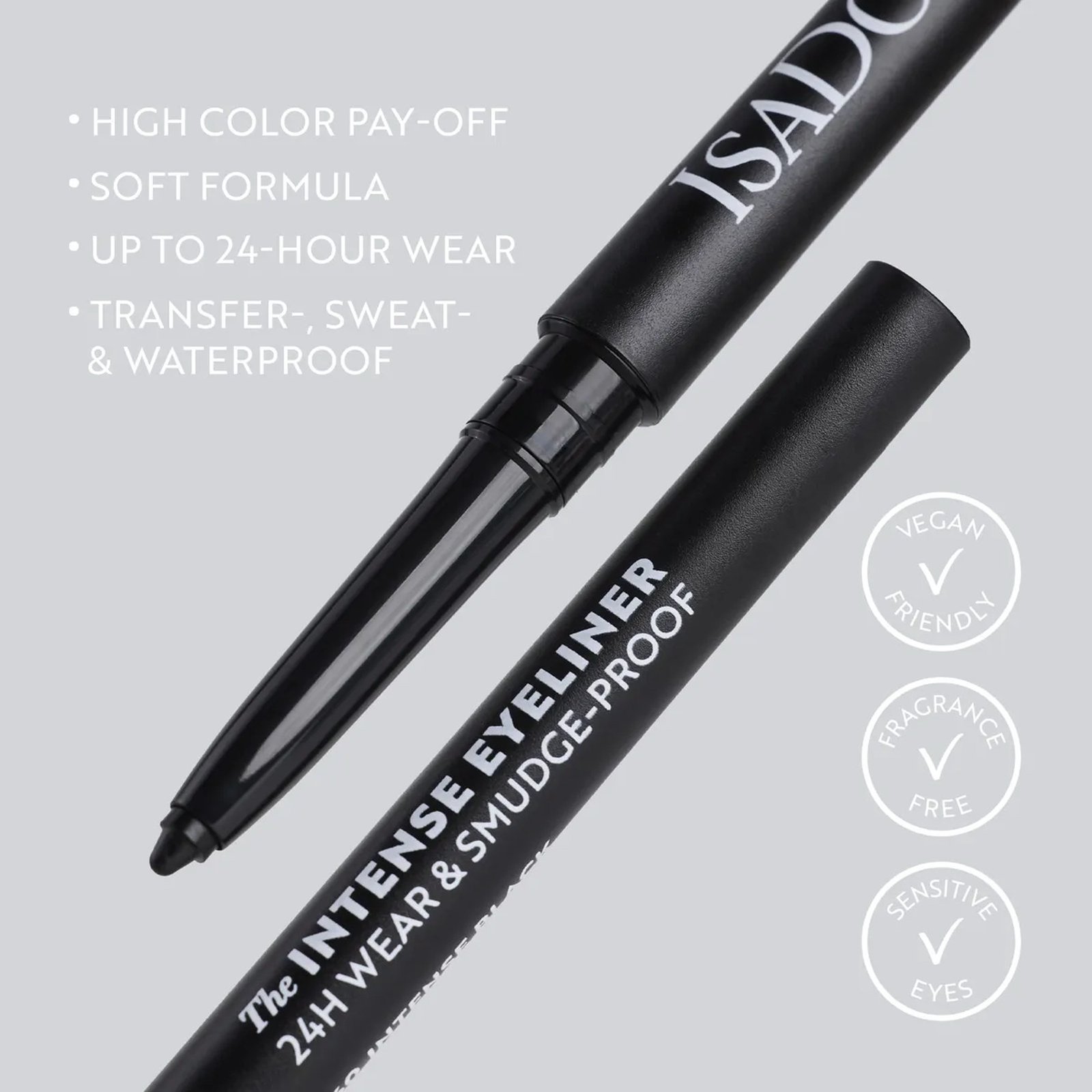 IsaDora The Intense Eyeliner 24h Wear & Smudge-Proof 61 Black Brown 0.35g (0.012oz)