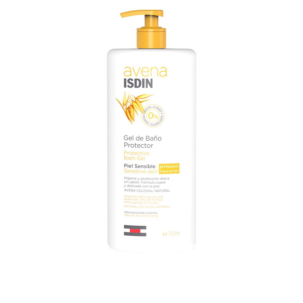 ISDIN Avena Protective Bath Gel Sensitive Skin 750ml (25.36fl oz)