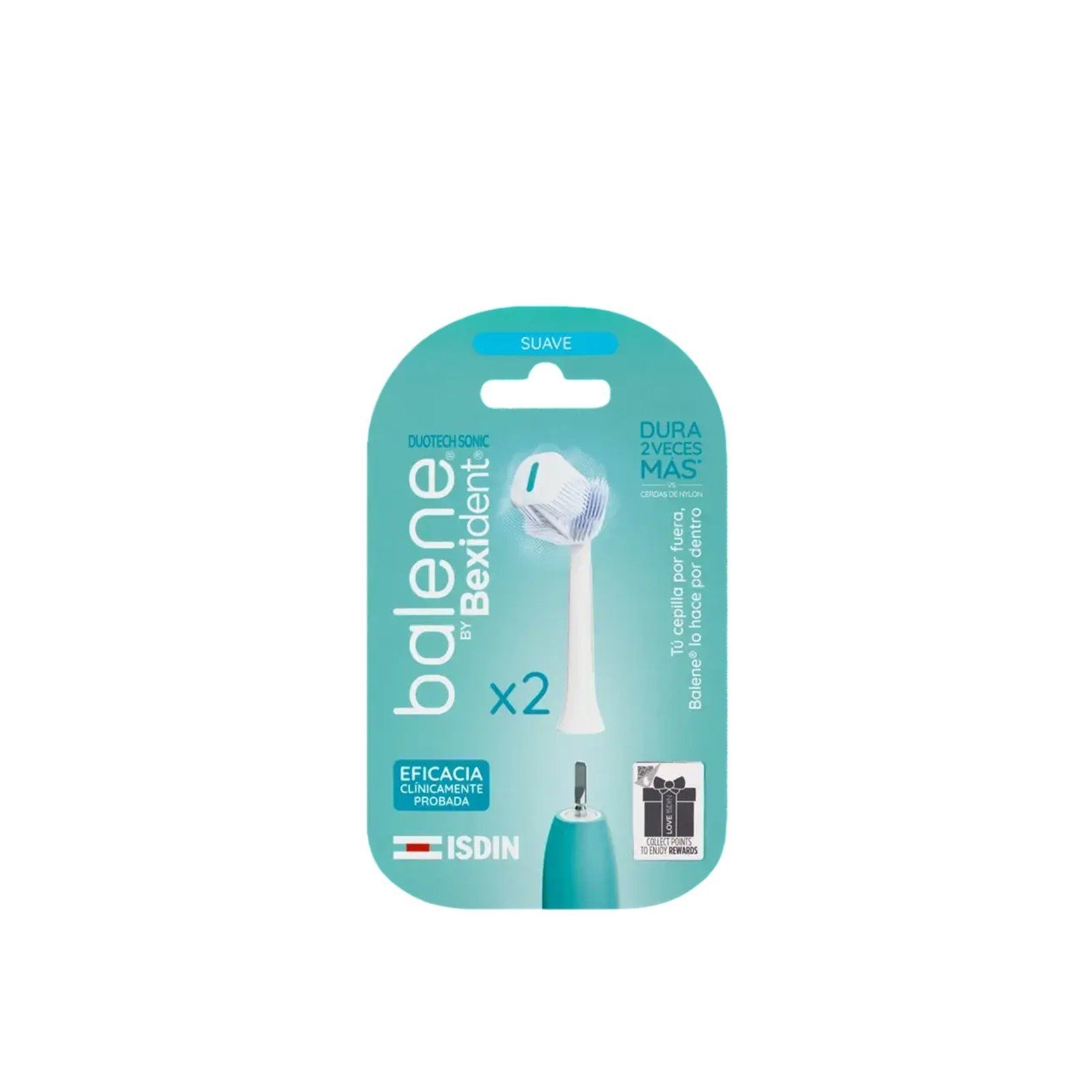 ISDIN Balene by Bexident Duotech Sonic Replacement Head Electric Soft Toothbrush x2