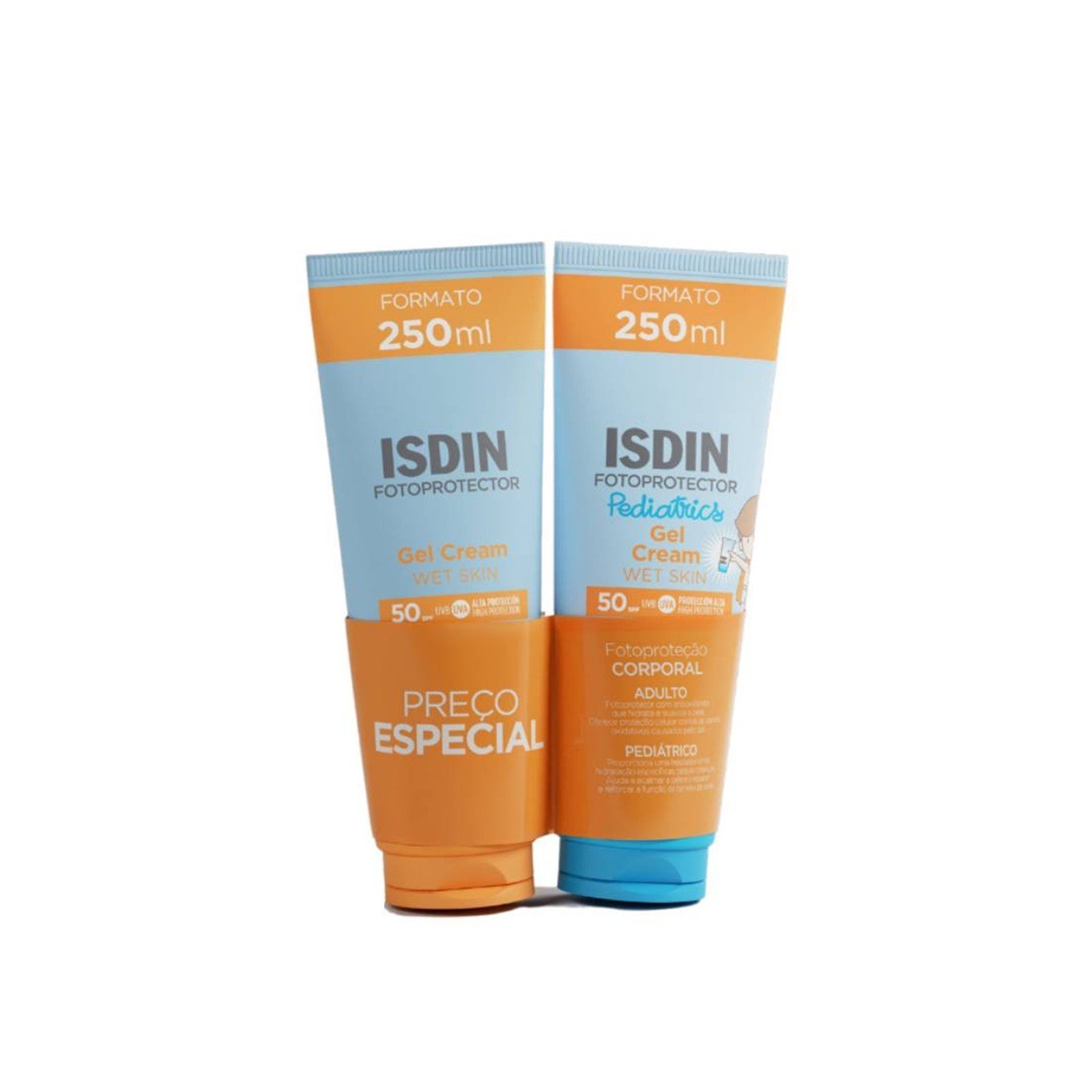 ISDIN Fotoprotector Gel Cream Wet Skin SPF50 250ml + Pediatrics Gel Cream Wet Skin SPF50 250ml