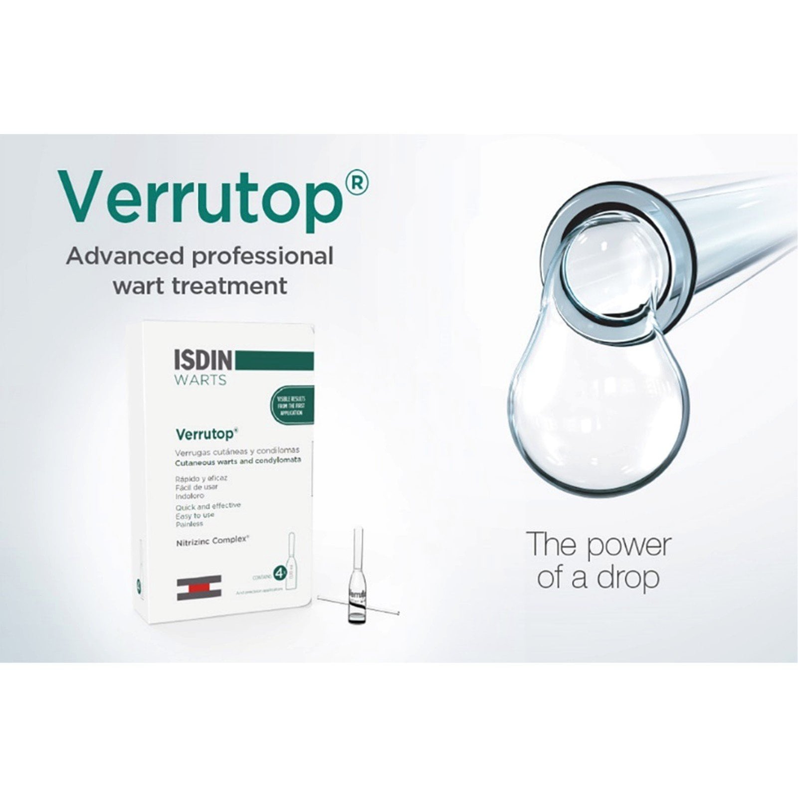 ISDIN Verrutop Warts 4 ampoules x0.10ml