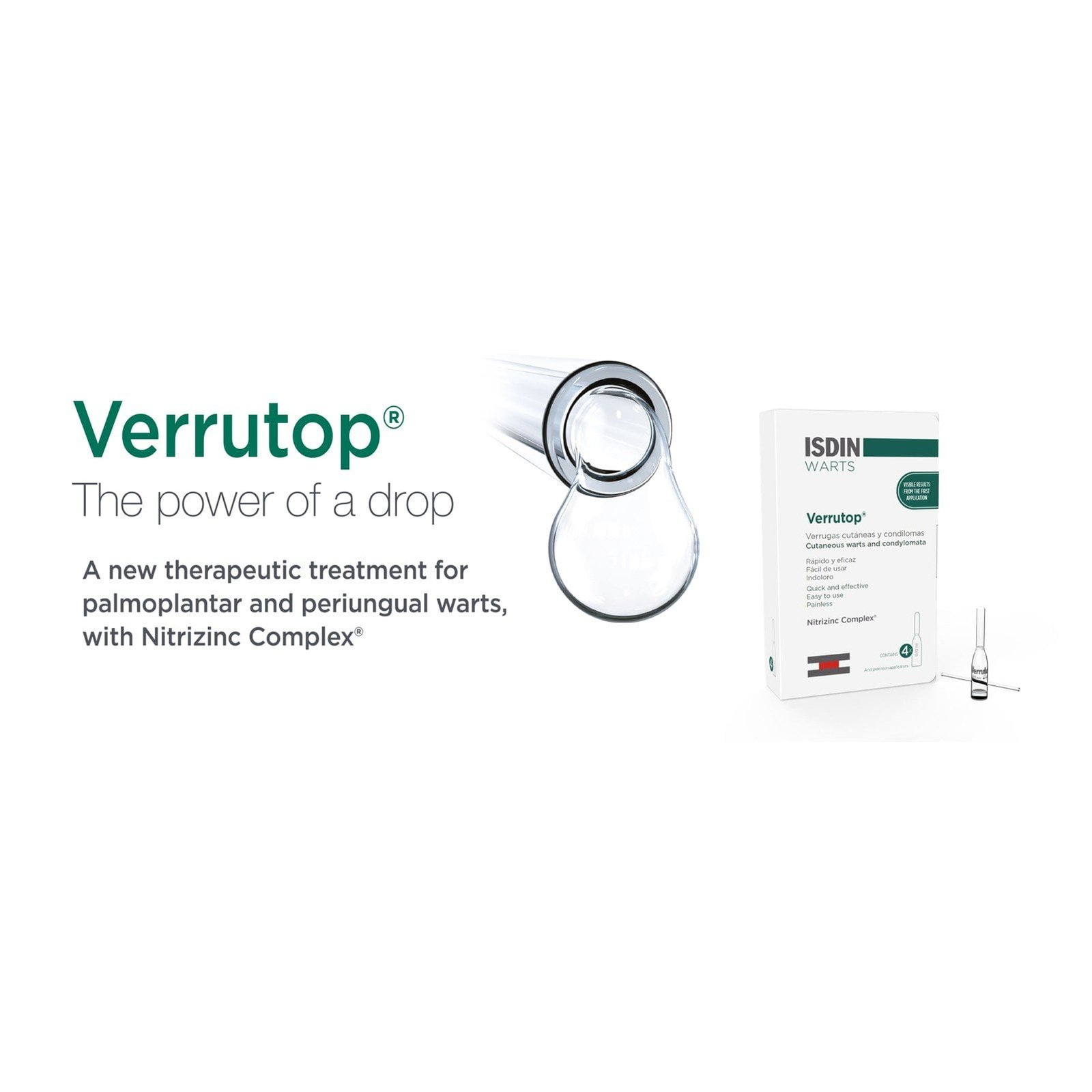ISDIN Verrutop Warts 4 ampoules x0.10ml