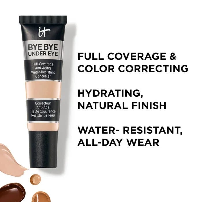 IT Cosmetics Bye Bye Under Eye Full Coverage Anti-Aging Waterproof Concealer 21.5 Medium Nude (N) 12ml