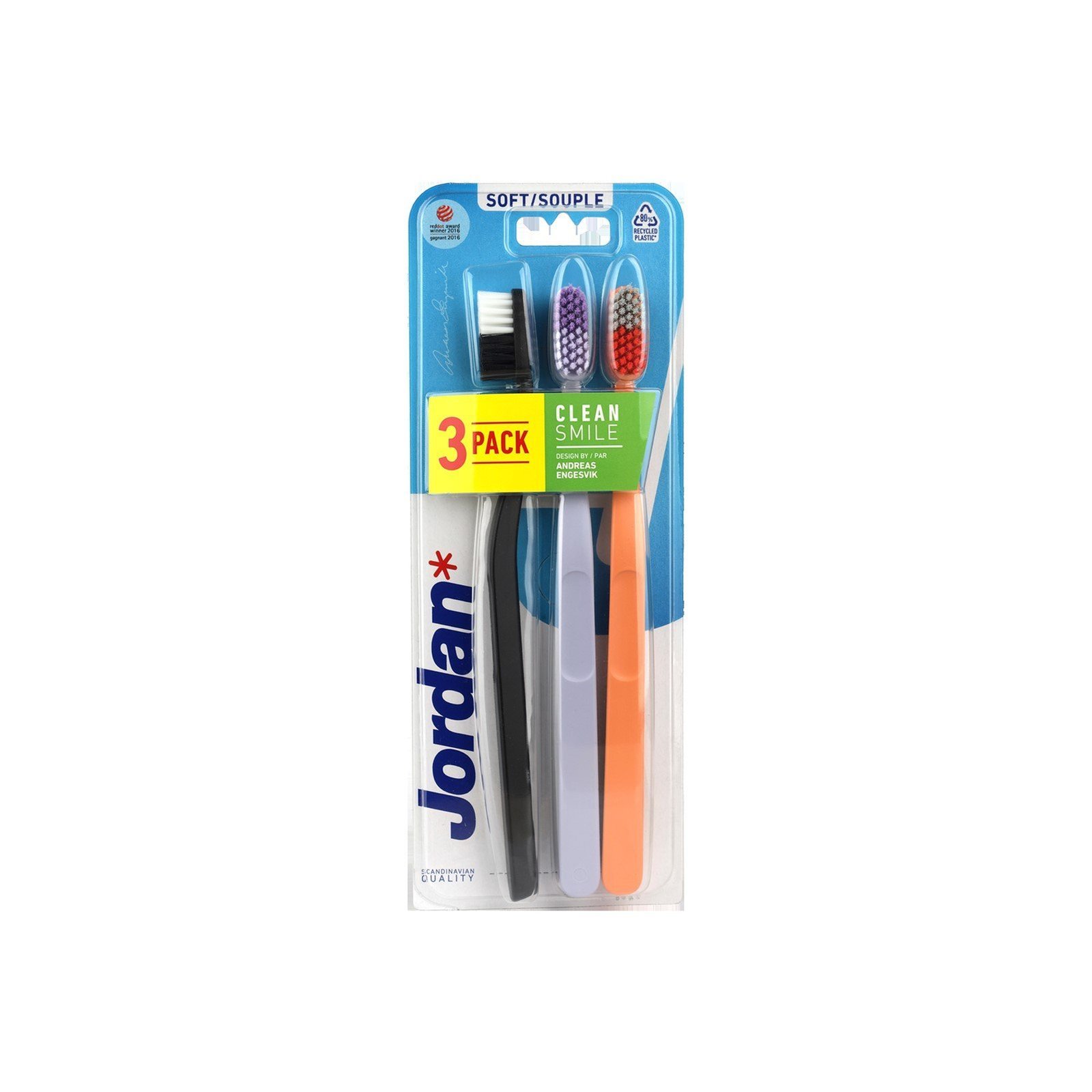 Jordan Clean Smile Soft Toothbrush x3