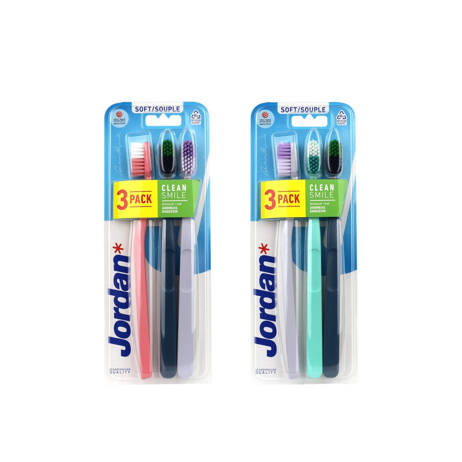 Jordan Clean Smile Soft Toothbrush x3