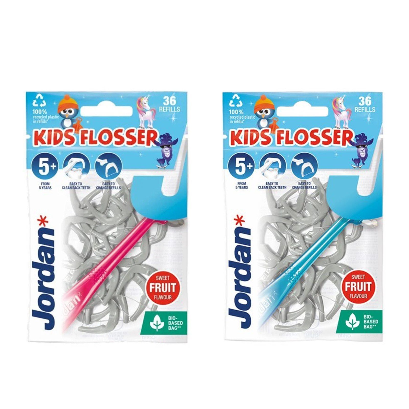 Jordan Kids Flosser + Replacement Head Refills 5+ Years x36