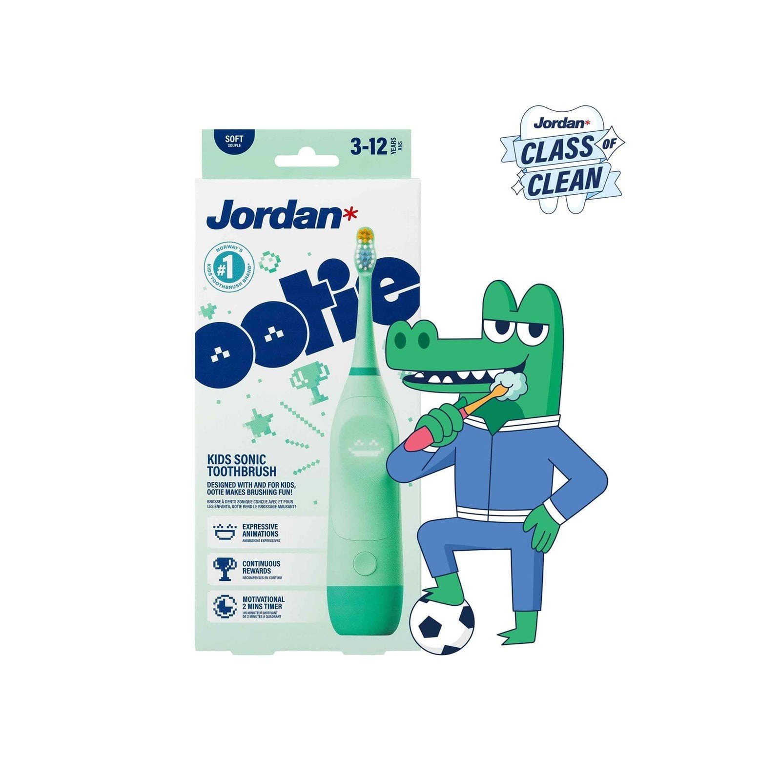 Jordan Ootie Kids Sonic Toothbrush Green