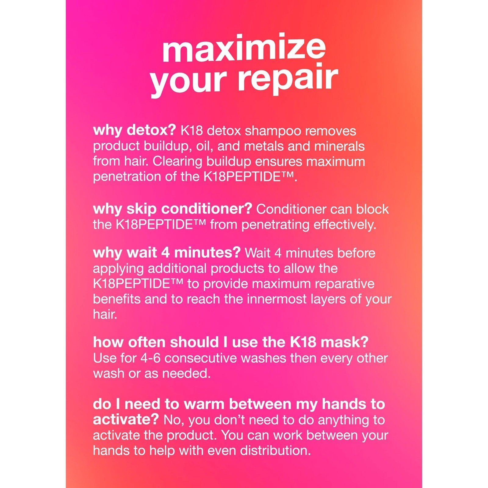 K18 Leave-In Molecular Repair Hair Mask Damaged Hair 50ml