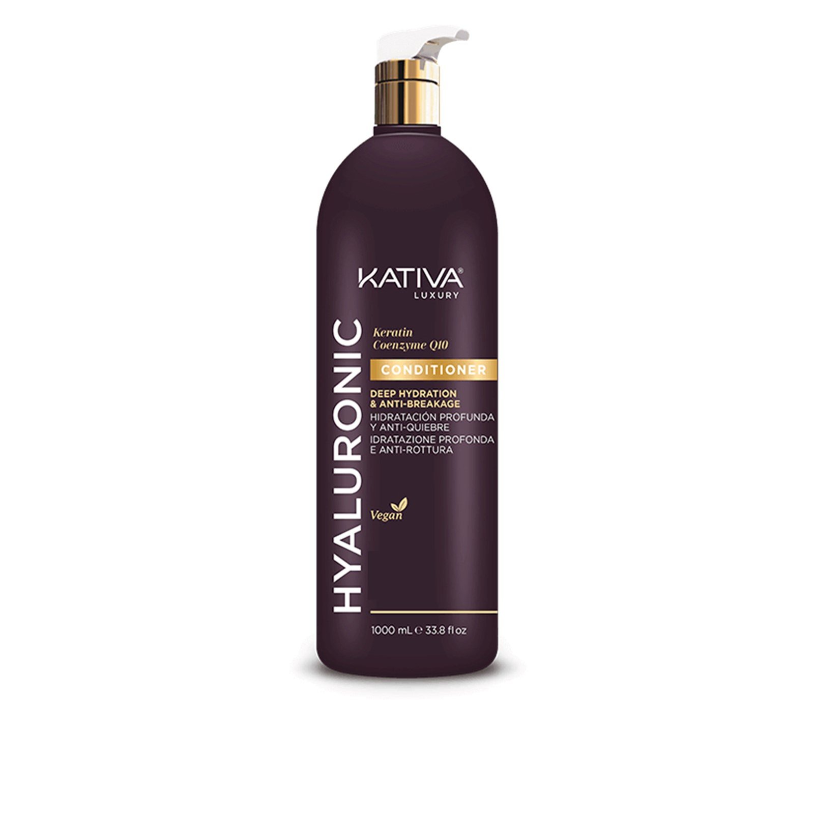 Kativa Luxury Hyaluronic Deep Hydration & Anti-Breakage Conditioner 1L (33.8 fl oz)