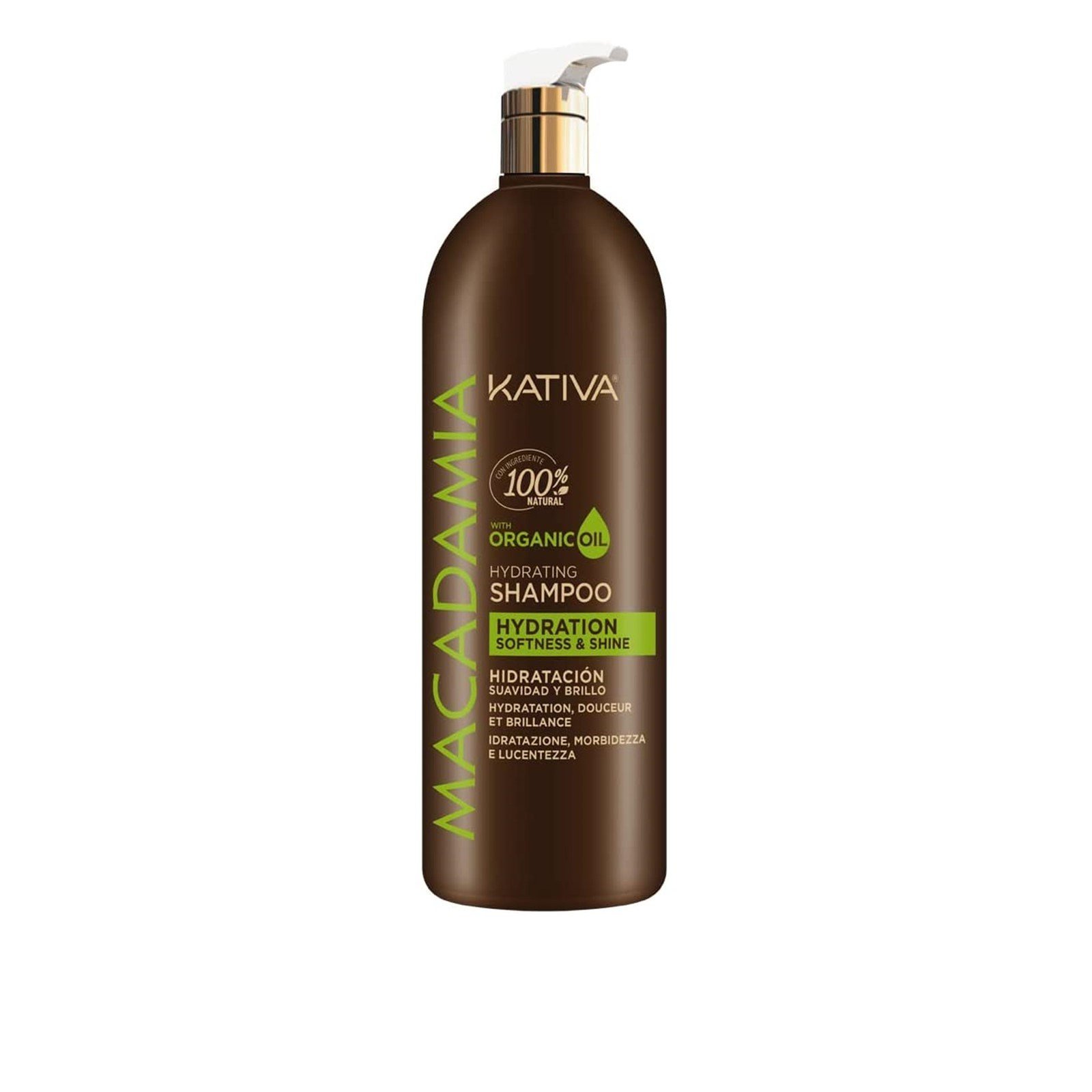 Kativa Macadamia Hydration Softness & Shine Shampoo 1L (33.8 fl oz)