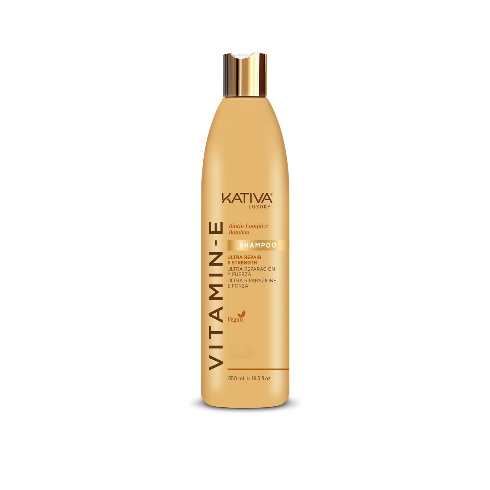 Kativa Vitamin-E Biotin Complex Bamboo Shampoo 550ml (18.5 fl oz)