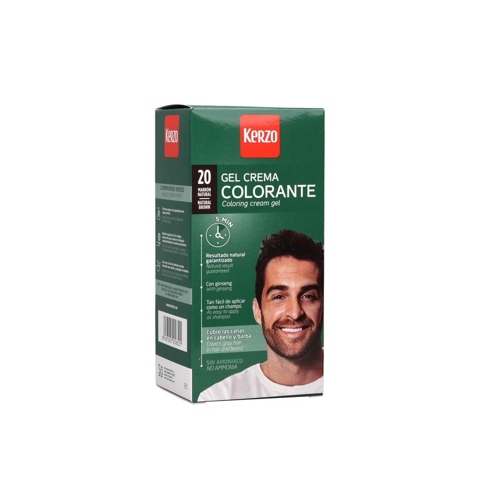 Kerzo Men's Coloring Cream Gel 20 Natural Brown