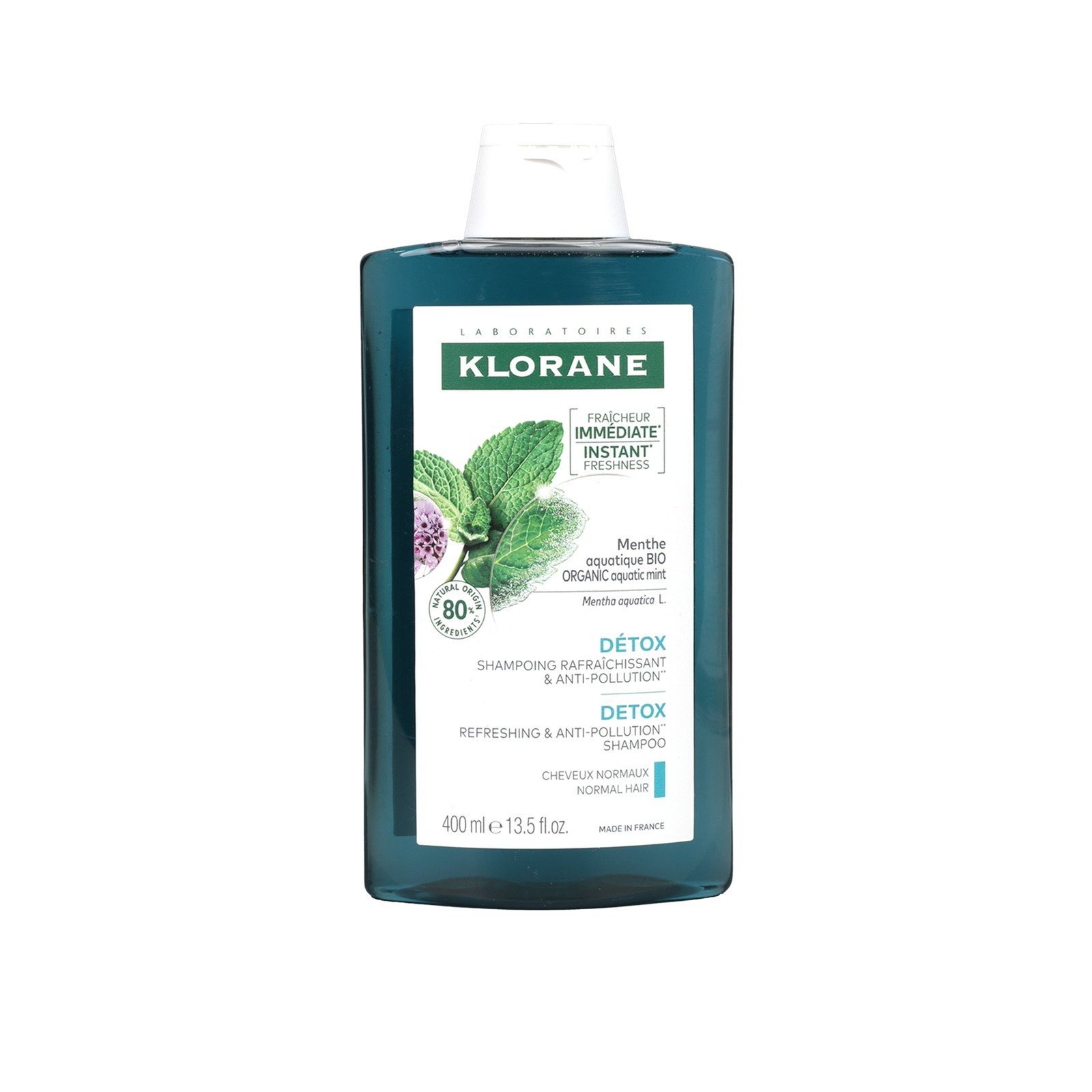 Klorane Anti-Pollution Detox Shampoo with Aquatic Mint 400ml