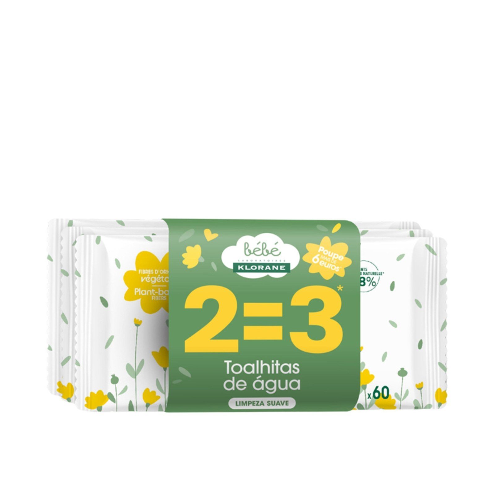 Klorane Baby Water Wipes 3x60