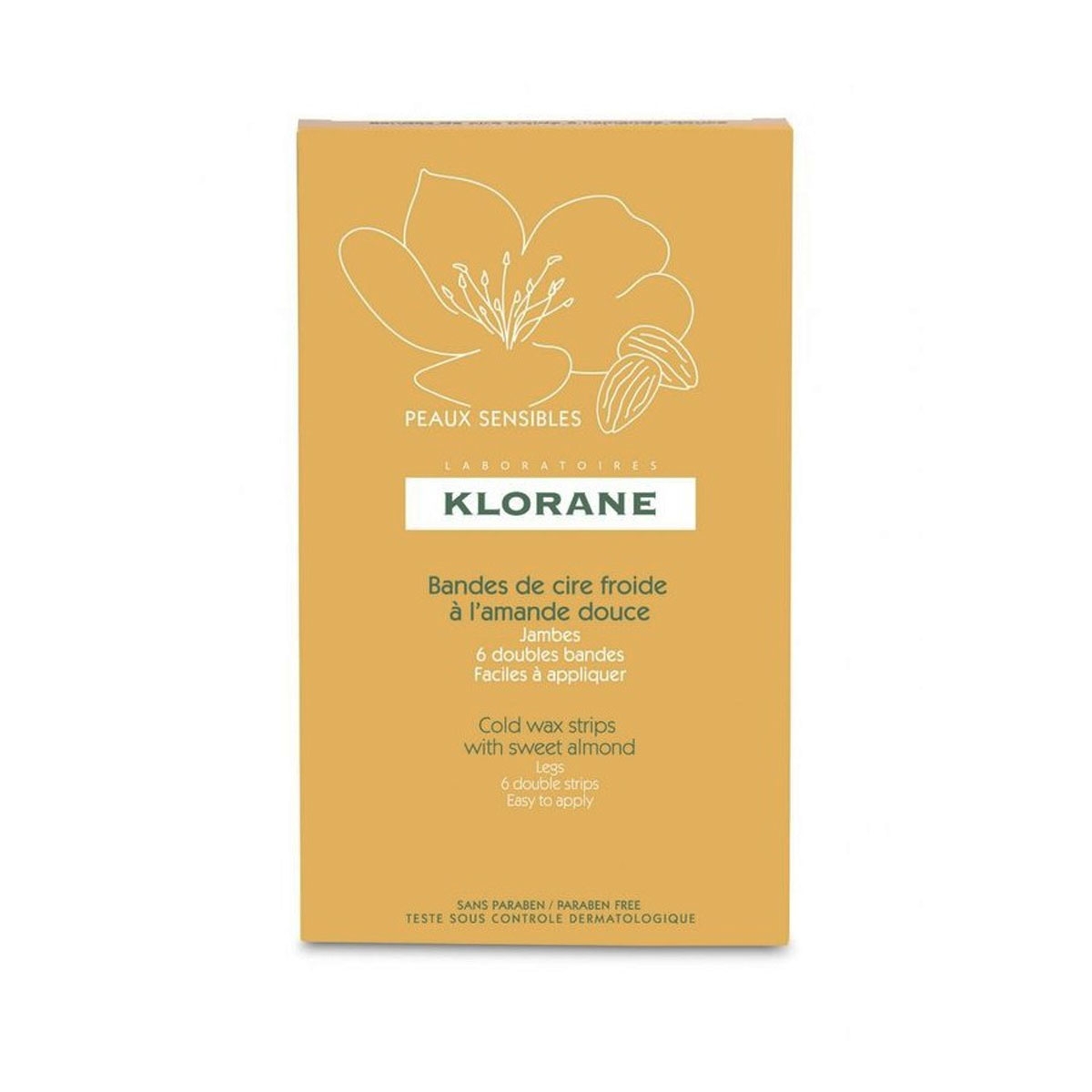Klorane Cold Wax Strips with Sweet Almond for Legs