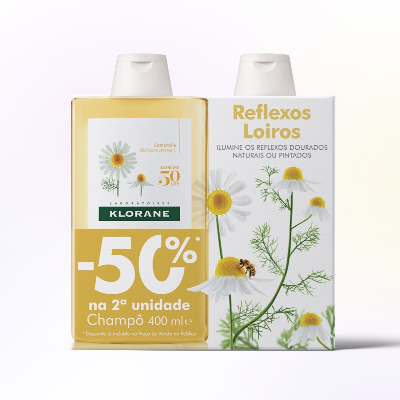 Klorane Shampoo c/ Camomila 400mlx2