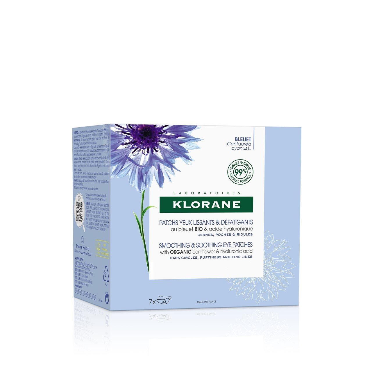 Klorane Smoothing & Soothing Eye Patches with Organic Cornflower x7