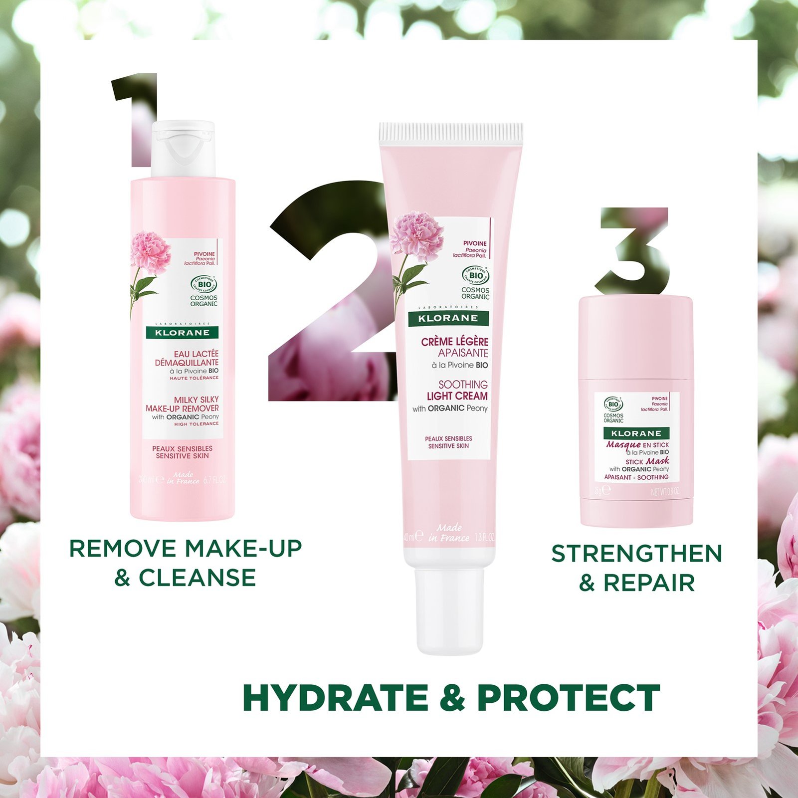Klorane Soothing Light Cream with Peony 40ml
