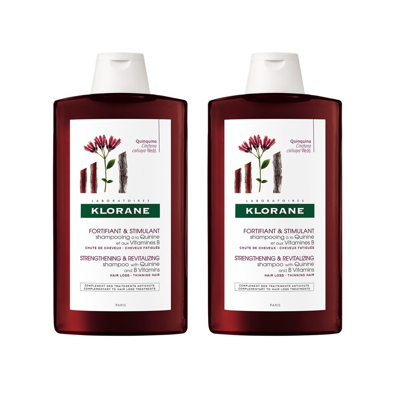 Klorane Strengthening & Revitalizing Shampoo 400ml x2
