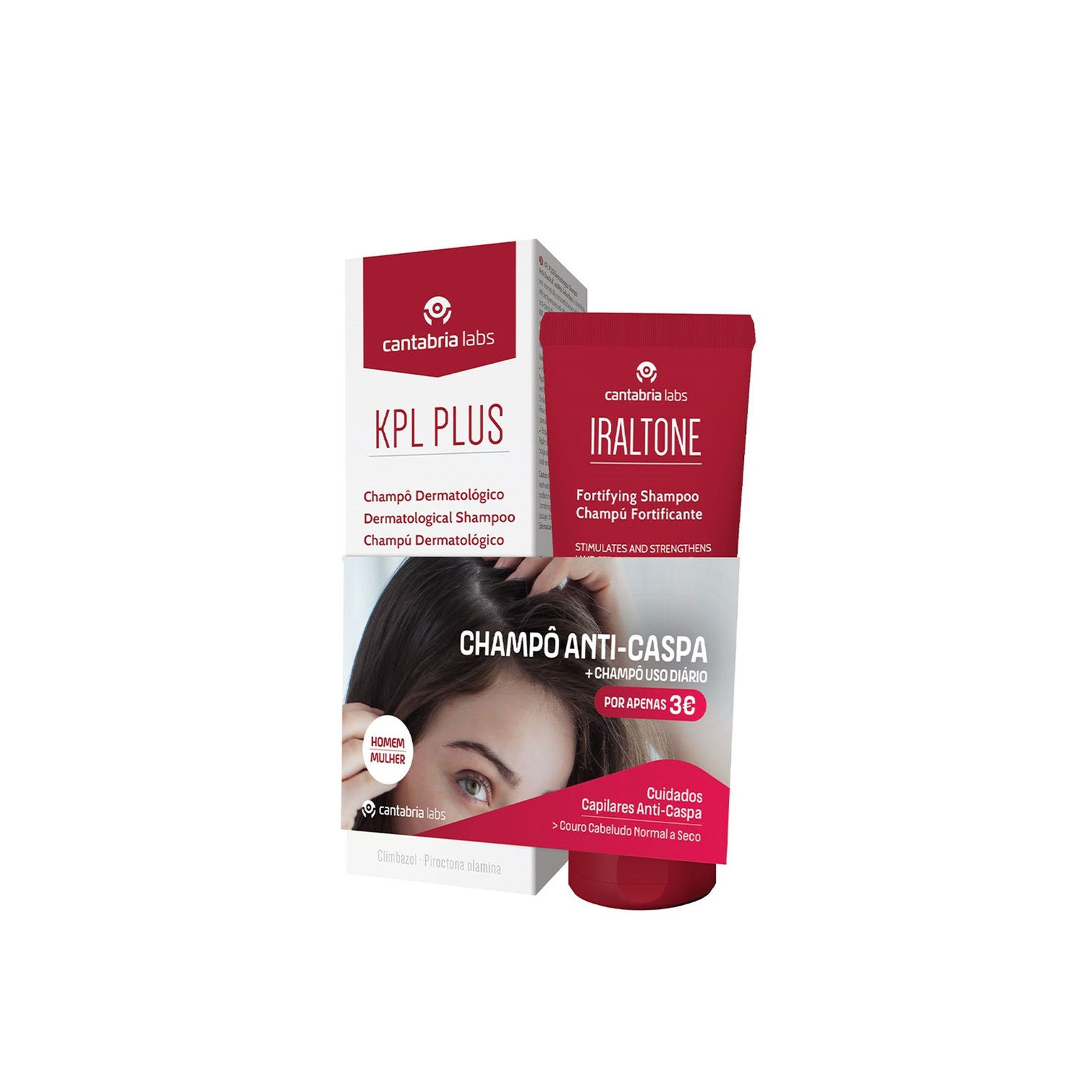 KPL Plus Dermatological Shampoo 200ml + Iraltone Fortifying Shampoo 200ml (6.76 fl oz + 6.76 fl oz)