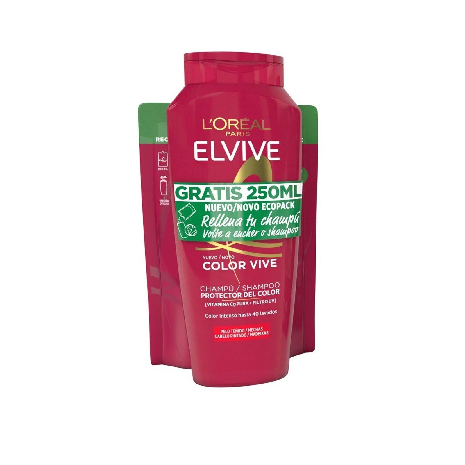 L'Oréal Paris Elvive Color Vive Shampoo 400ml + Color Vive Shampoo Refill 250ml