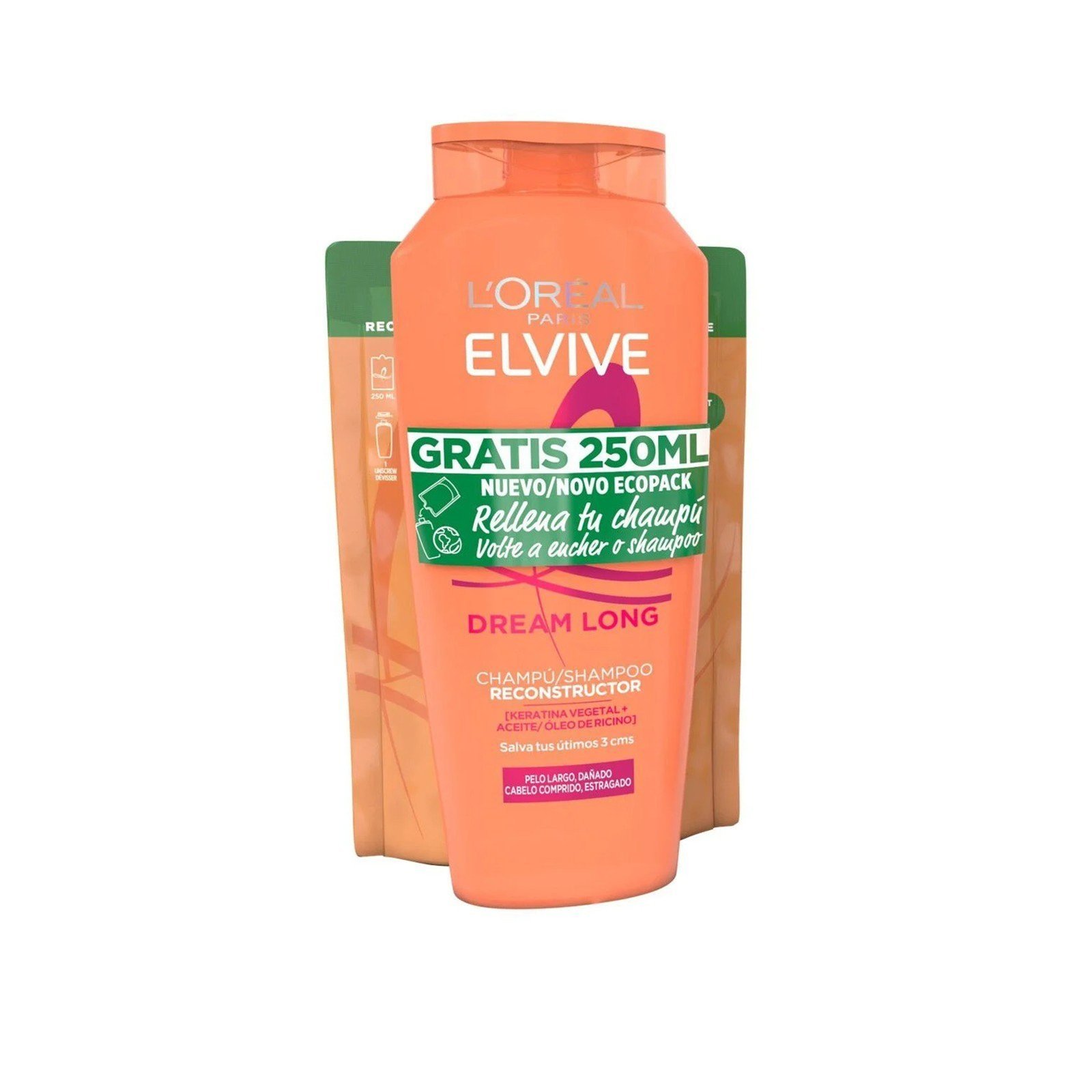 L'Oréal Paris Elvive Dream Long Shampoo 400ml + Dream Long Shampoo Refill 250ml