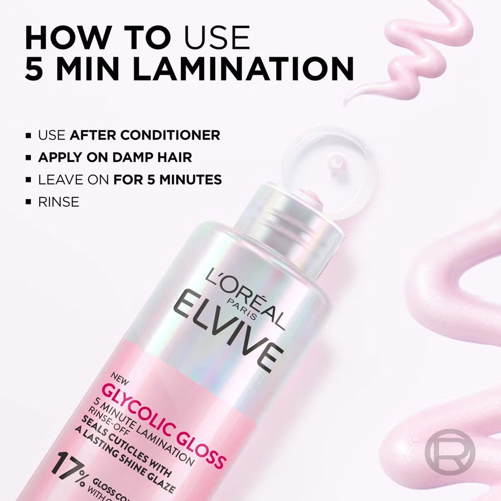 L'Oréal Paris Elvive Glycolic Gloss 5 Minute Lamination Treatment Glycolic Acid 200ml