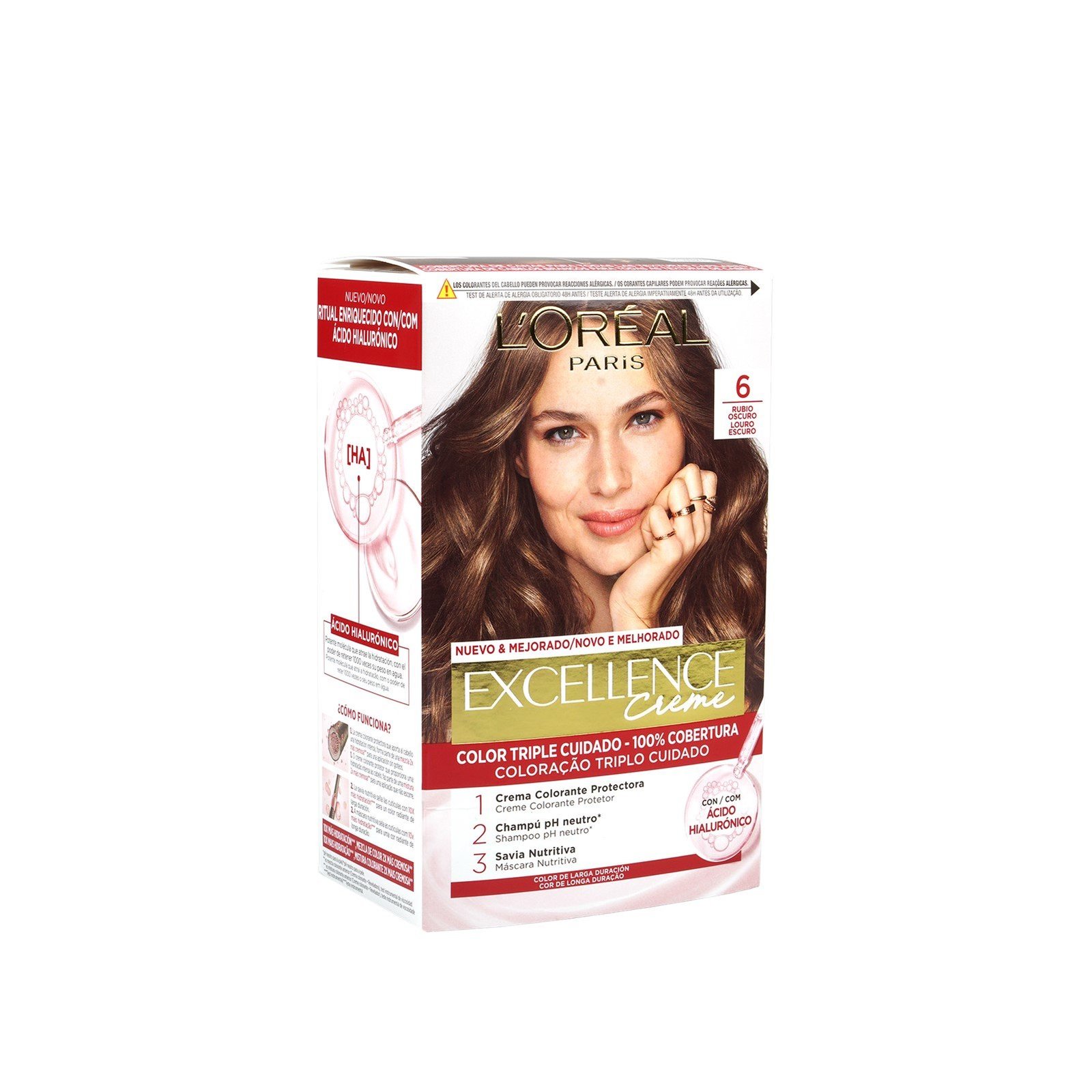 L'Oréal Paris Excellence Creme Hair Dye 6 Natural Light Brown