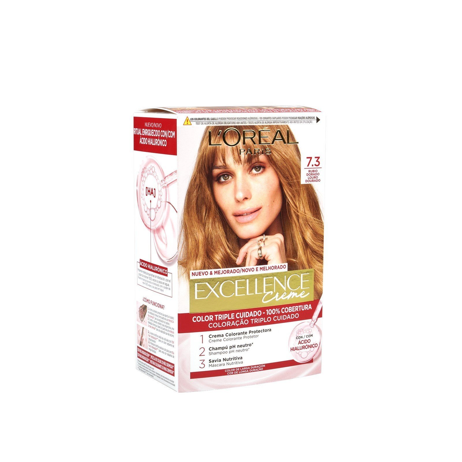 L'Oréal Paris Excellence Creme Hair Dye 7.3 Natural Dark Golden Blonde