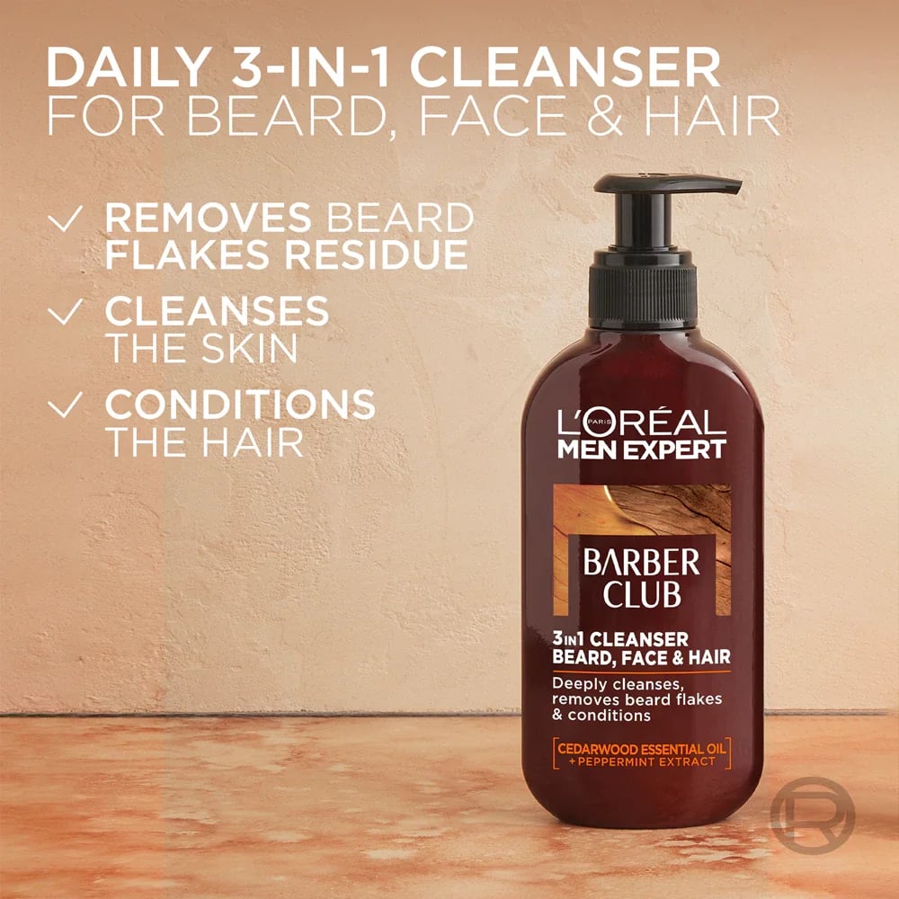 L'Oréal Paris Men Expert Barber Club Beard, Face & Hair Wash 200ml