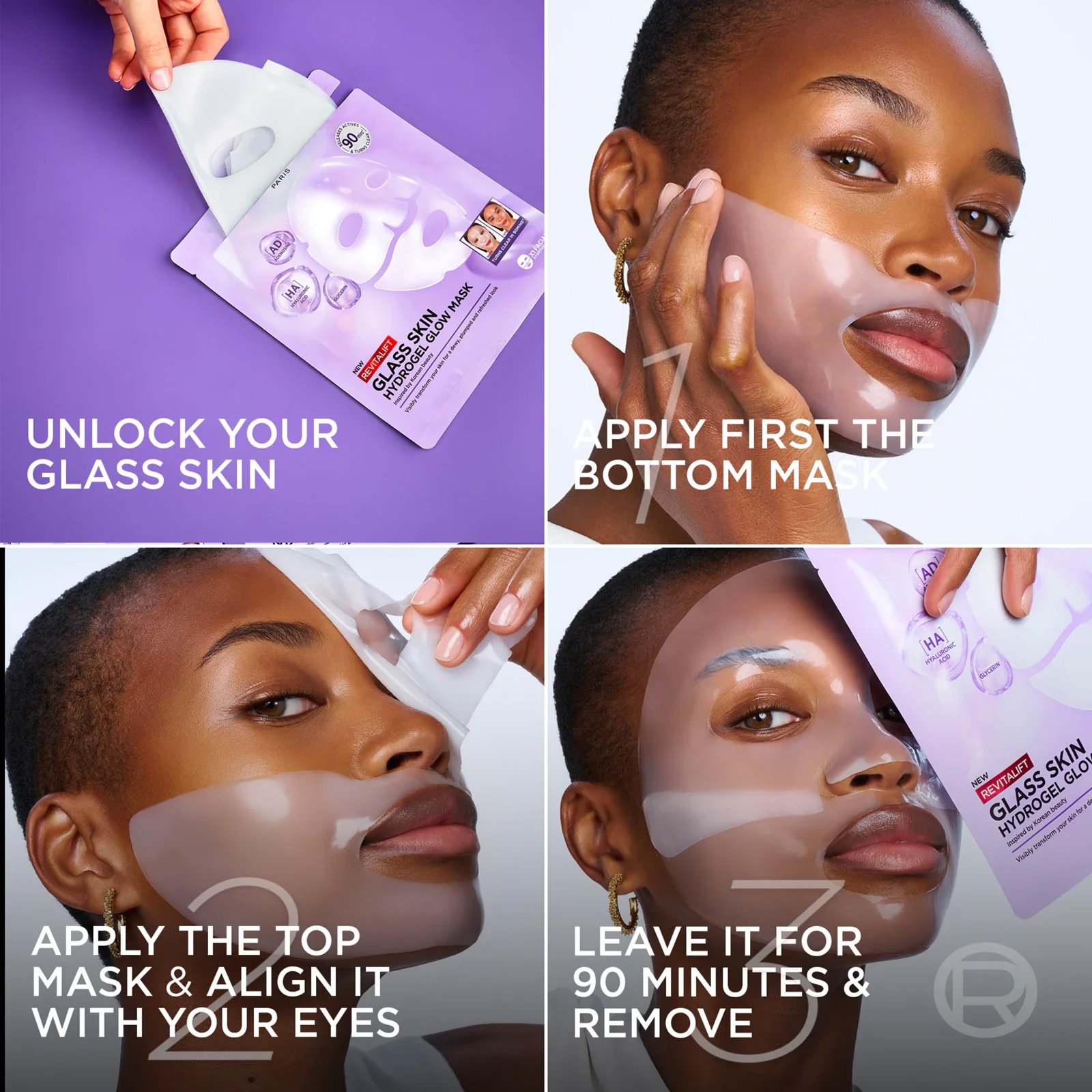 L'Oréal Paris Revitalift Filler Glass Skin Hydrogel Glow Mask x1