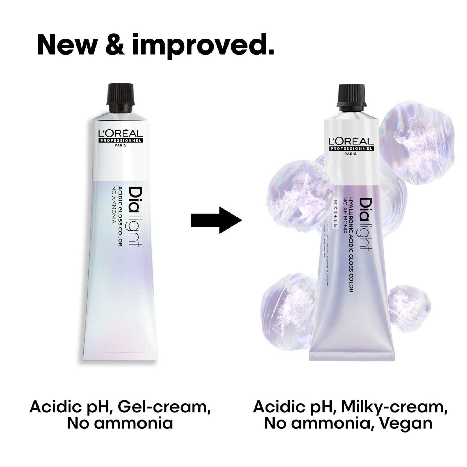 L'Oréal Professionnel Dia Light Hyaluronic Acidic Gloss Color Demi-Permanent Hair Dye 9.1 Very Light Ash Blonde 60ml